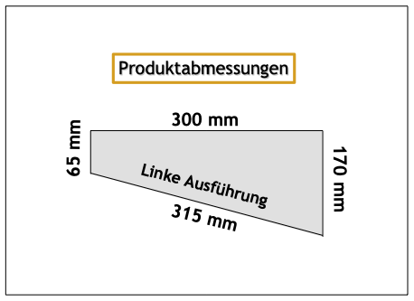 Befliesbare Duschablage – L-Winkel – Typ 440L – Ungleiche Rechteckablage – Edelstahl gebürstet