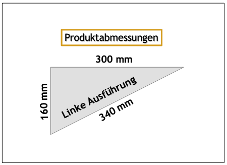 Befliesbare Duschablage – Q-Winkel – Typ 3016 – Linke Ausführung – Edelstahl gebürstet